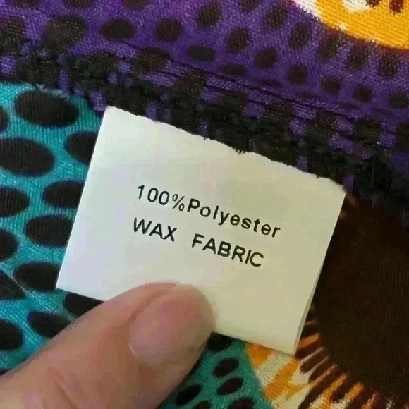 NWT Shenbolen African print dashiki cloth zip up long sleeve peplum blouse S - Picture 8 of 8